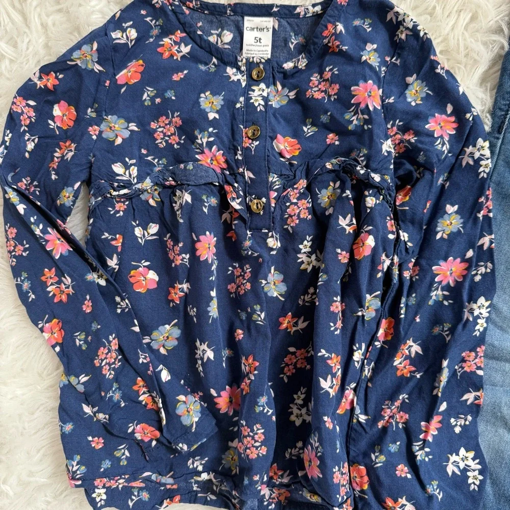 Carter’s Floral Blouse and Soft Crazy 8 Denim Jeggings Set